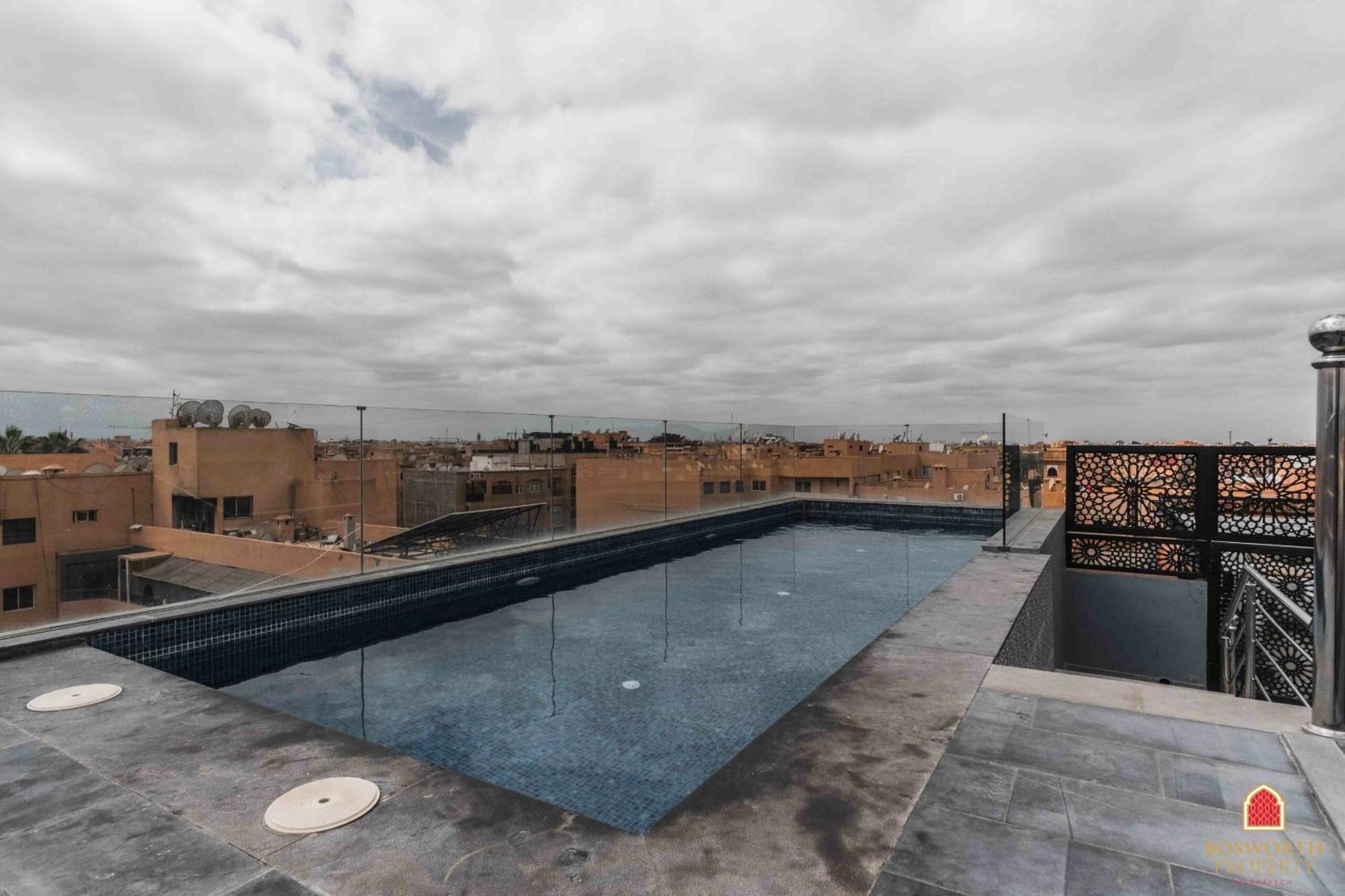 Rooftop Pool, Bright & Cozy Apartment In City Center มาร์ราเกช ภายนอก รูปภาพ
